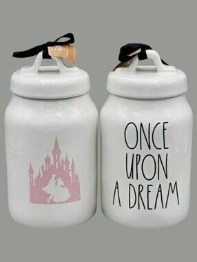 NEW Rae Dunn Disney Sleeping Beauty "ONCE UPON A DREAM" Cinderella Canister